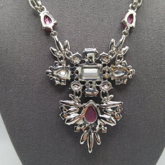 Rhinestone Pendant Necklace, Two Lengths, Double Lobster Clasps, 31" or 16" - Picture 6 of 11